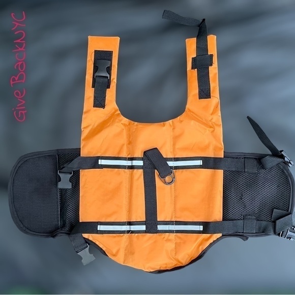 Dog Life Jacket Vest Orange Size M - Picture 6 of 7